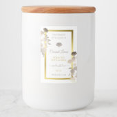 Witte Bloemen Product Verpakkingsetiketten Goud Li Voedselcontainer Etiket (Voorkant)