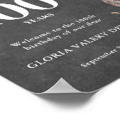 Witte Bloemen Proost op 100ste verjaardag Welkom Poster (Hoek)