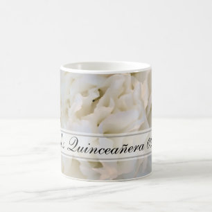 Witte Bloemen Quinceañera Koffie Mok