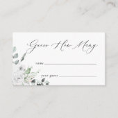 Witte Bloemen Raad eens hoeveel Douche Spel Kaart (Voorkant)