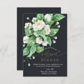 Witte Bloemen repetitie diner Kaart (Voorkant / Achterkant)