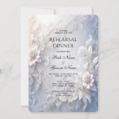 Witte Bloemen Repetitie Diner Kaart (Voorkant)