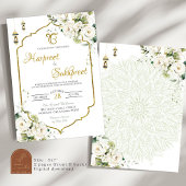 Witte Bloemen Roka Hindoe huwelijksceremonie Kaart