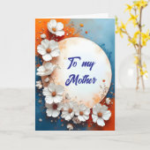 Witte bloemen rond Lijst Moederdag Kaart (Gele Bloem)