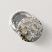 Witte bloemen ronde button 3,2 cm (Voorkant /achterkant)