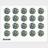 Witte bloemen ronde sticker (Vel)