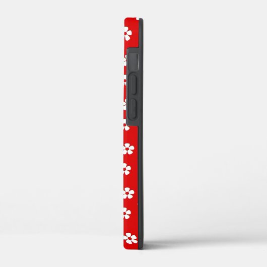 Witte bloemen rood Case-Mate iPhone case (Achterkant / Links)