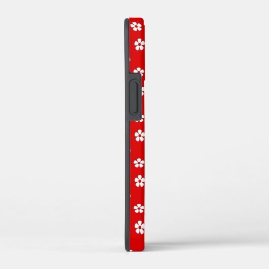 Witte bloemen rood Case-Mate iPhone case (Achterkant / Rechts)