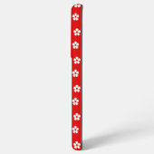 Witte bloemen rood samsung galaxy hoesje (Linkerkant)