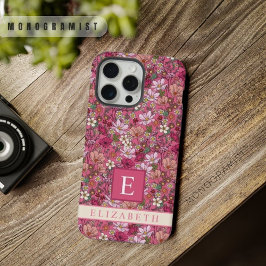 witte bloemen roze bloemig iPhone 15 pro max case
