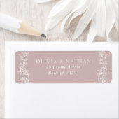  Witte Bloemen Roze Huwelijk Retour Adres Etiket (Insitu)