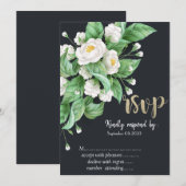 Witte Bloemen RSVP Kaart (Voorkant / Achterkant)
