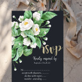 Witte Bloemen RSVP Kaart