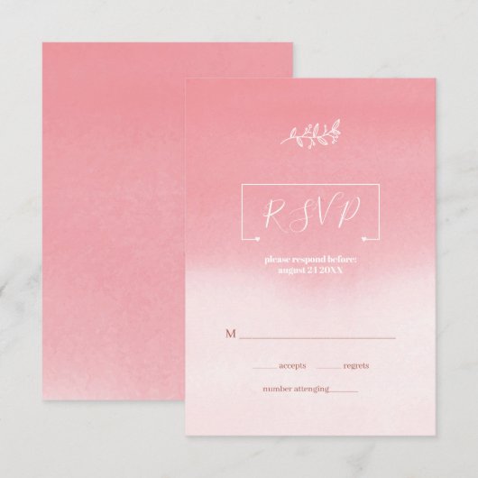 Witte bloemen RSVP kaartje (Voorkant / Achterkant)