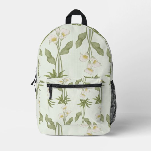 Witte Bloemen Rugzak (Voorkant)