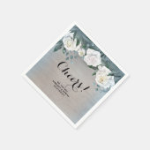 Witte Bloemen Rustiek Land Servet (Hoek)