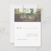 Witte Bloemen Rustieke Land Bruiloft RSVP (Voorkant)