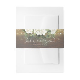 Witte Bloemen Rustieke Land Bruiloft Uitnodigingen Wikkel