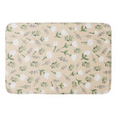 Witte bloemen Scandinavisch Badmat (Voorkant)