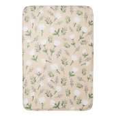 Witte bloemen Scandinavisch Badmat (Voorkant Verticaal)