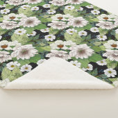 Witte Bloemen Sherpa Dekbed Deken (3/4)