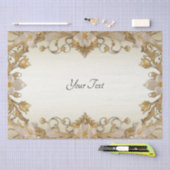 Witte Bloemen Sierlijk Goud Tissuepapier (Craft)