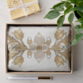 Witte Bloemen Sierlijk Goud Tissuepapier (Geschenk)