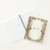 Witte Bloemen Sierlijk Gouden Notitieboek (Binnen)