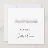 Witte Bloemen Spaans Dank u kaart (Achterkant)