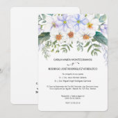 Witte Bloemen Spaanse bruiloft uitnodiging (Voorkant / Achterkant)