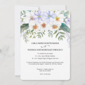 Witte Bloemen Spaanse bruiloft uitnodiging (Voorkant)