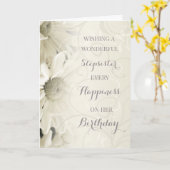 Witte Bloemen Stepzus Verjaardag Kaart (Gele Bloem)