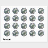 Witte bloemen stickers (Vel)