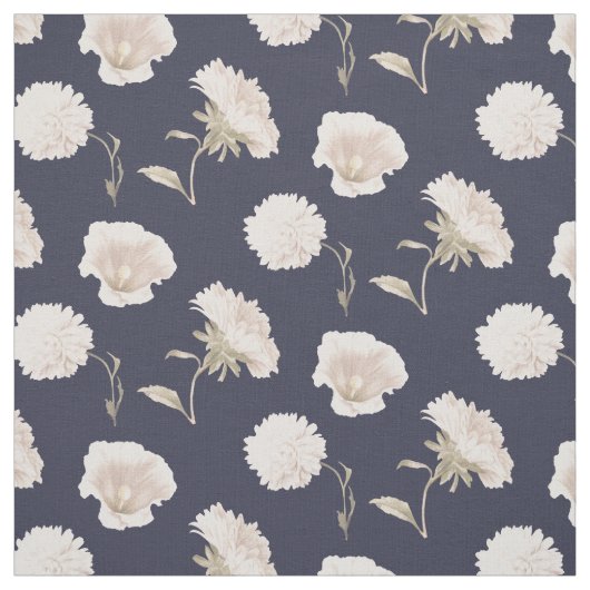 Witte bloemen stof (Swatch)