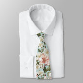 Witte bloemen stropdas (Gebonden)