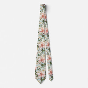 Witte bloemen stropdas