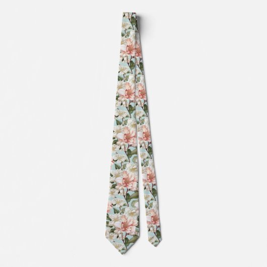 Witte bloemen stropdas (Voorkant)