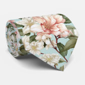 Witte bloemen stropdas (Opgerold)