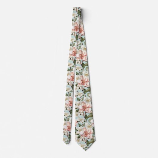 Witte bloemen stropdas (Achterkant)