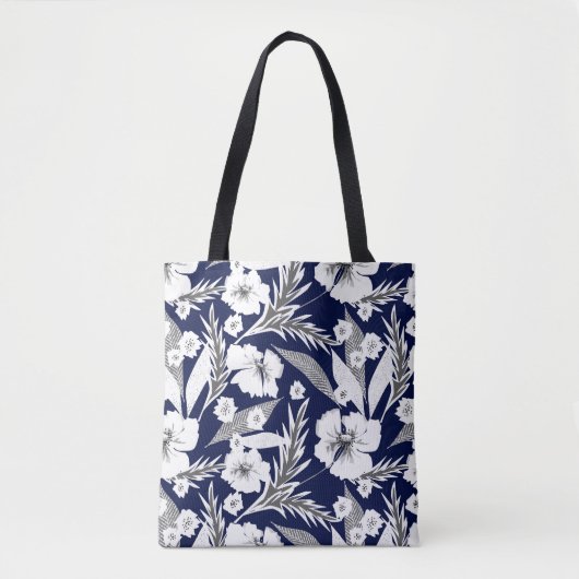 Witte bloemen tote bag (Voorkant)