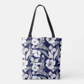 Witte bloemen tote bag (Achterkant)
