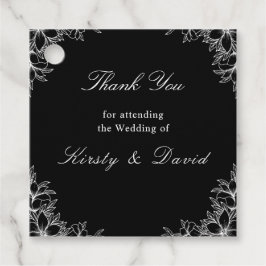 Witte  Bloemen Trouwgunst Labels