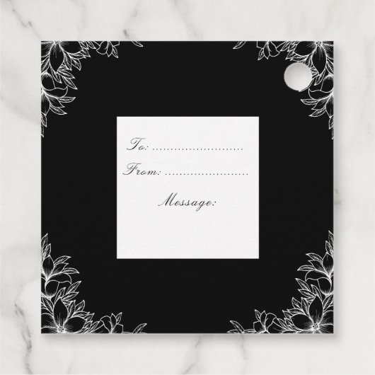 Witte  Bloemen Trouwgunst Labels (Achterkant)