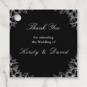 Witte  Bloemen Trouwgunst Labels (Voorkant)