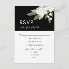 Witte Bloemen Trouwlente, RSVP Menu Kaart