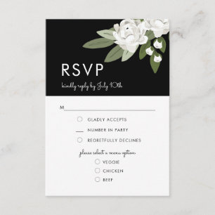 Witte Bloemen Trouwlente, RSVP Menu Kaart