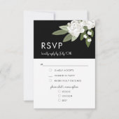 Witte Bloemen Trouwlente, RSVP Menu Kaart (Voorkant)