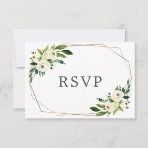 witte bloemen trouwmaaltijd keuze RSVP kaart