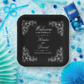 Witte  Bloemen Trouwpapier Borden Papieren Bordje (Feest)