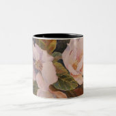 Witte bloemen tweekleurige koffiemok (Center)